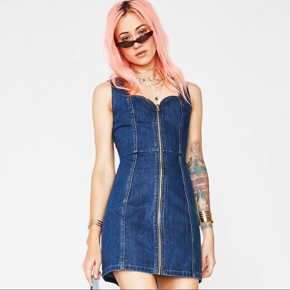 Dolls Kill Baby Blues Denim Dress
